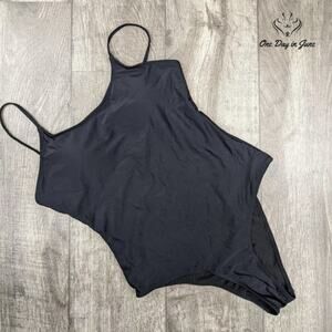 Amzbrly Scoop Neck High Back One Piece Swimsuit Size L